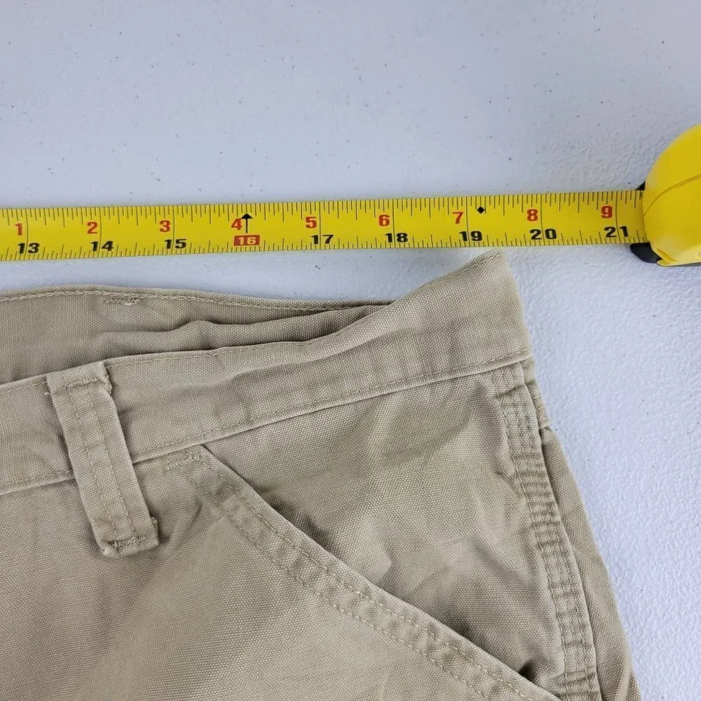 Wrangler Utility Carpenter Cargo Shorts 6 Pocket Khaki Canvas Cotton 40 Mens